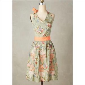 NWOT Anthropologie Liberty Green Apron - floral & embroidery